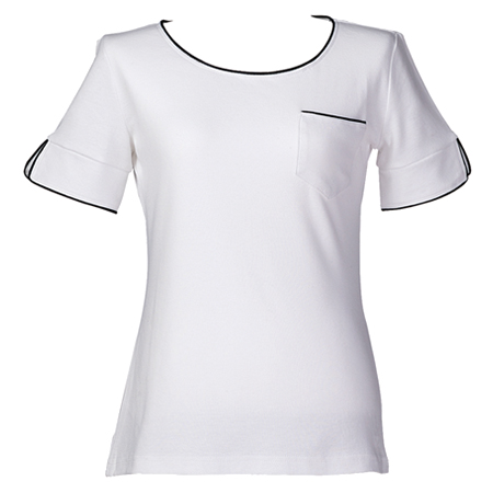 モードルイーズ G41Y ラウンドTシャツ 白×黒(S/M/L)