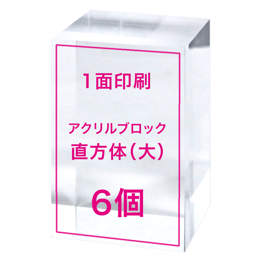 【オリジナルプリント アクリルブロック 直方体（大）（1面） 6個】